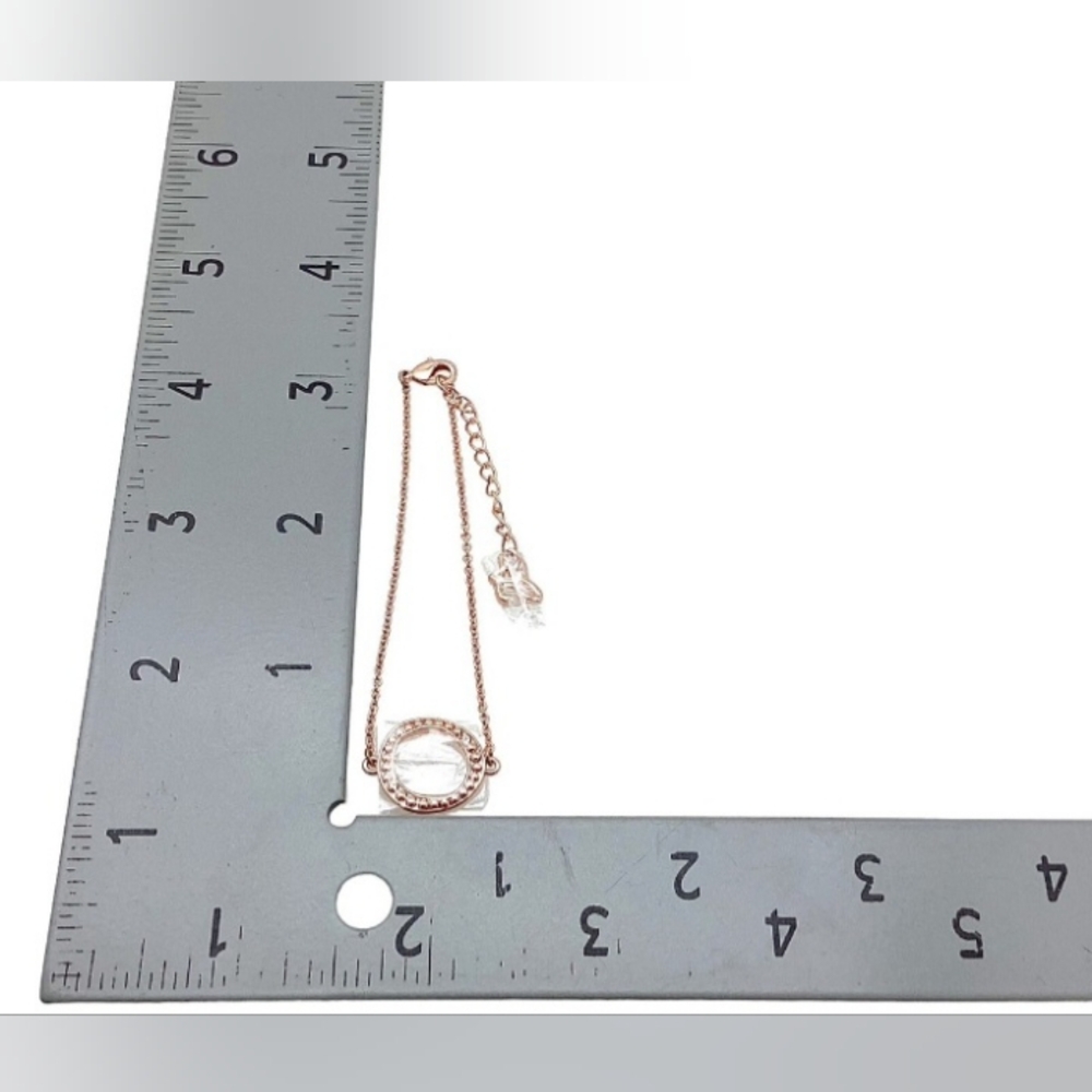 Adore by Swarovski Pink Rose Gold Bracelet Organic Circle Charm W/box - Picture 8 of 11